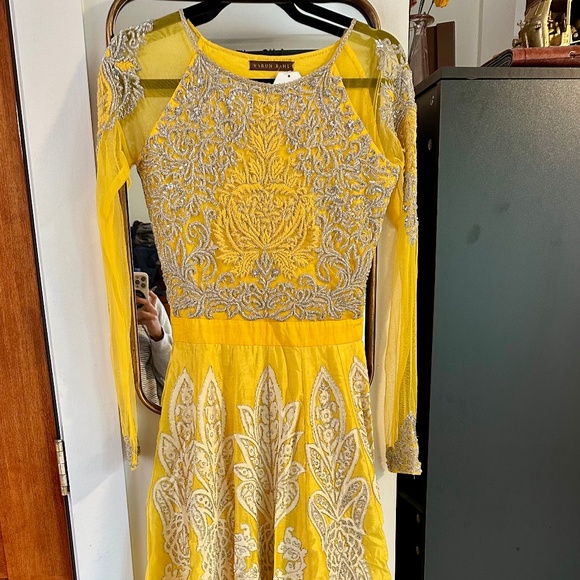 Designer Yellow Anarkali - Picture 3 of 9